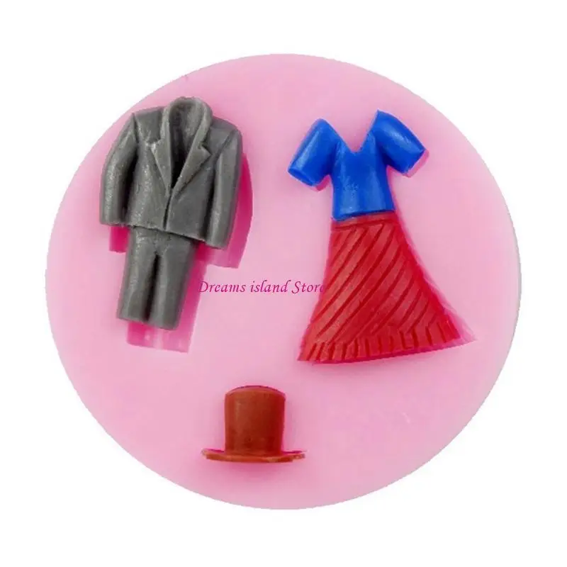 Topi pakaian cetakan silikon cokelat cetakan permen untuk cetakan kristal hidangan penutup diy hx6c