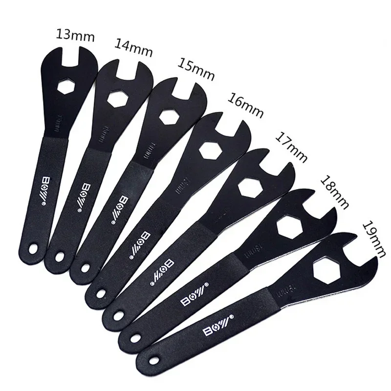 7PCS Portable High Carbon Steel Cone Bike Axle Wrenches Set Bicycle Spindle Hand Spanner Cycling Outdoor Repair Tools Accesories