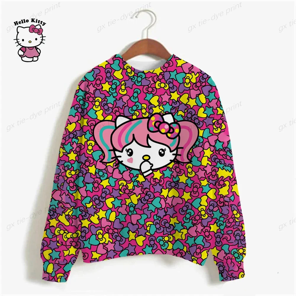 Hello Kitty Sweatshirt for Women Autumn Oversized Hoodie Kawaii Oversized Hoodie for Trendy Sudaderas Y2k Clothes \'s