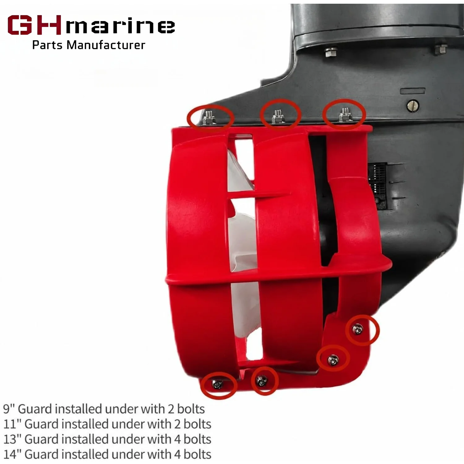 14 inch Boat Prop Guard Propeller Protector for Shallow Water Fishing Boats For 9.9-120HP Outboard Motors PA66 Fiberglass