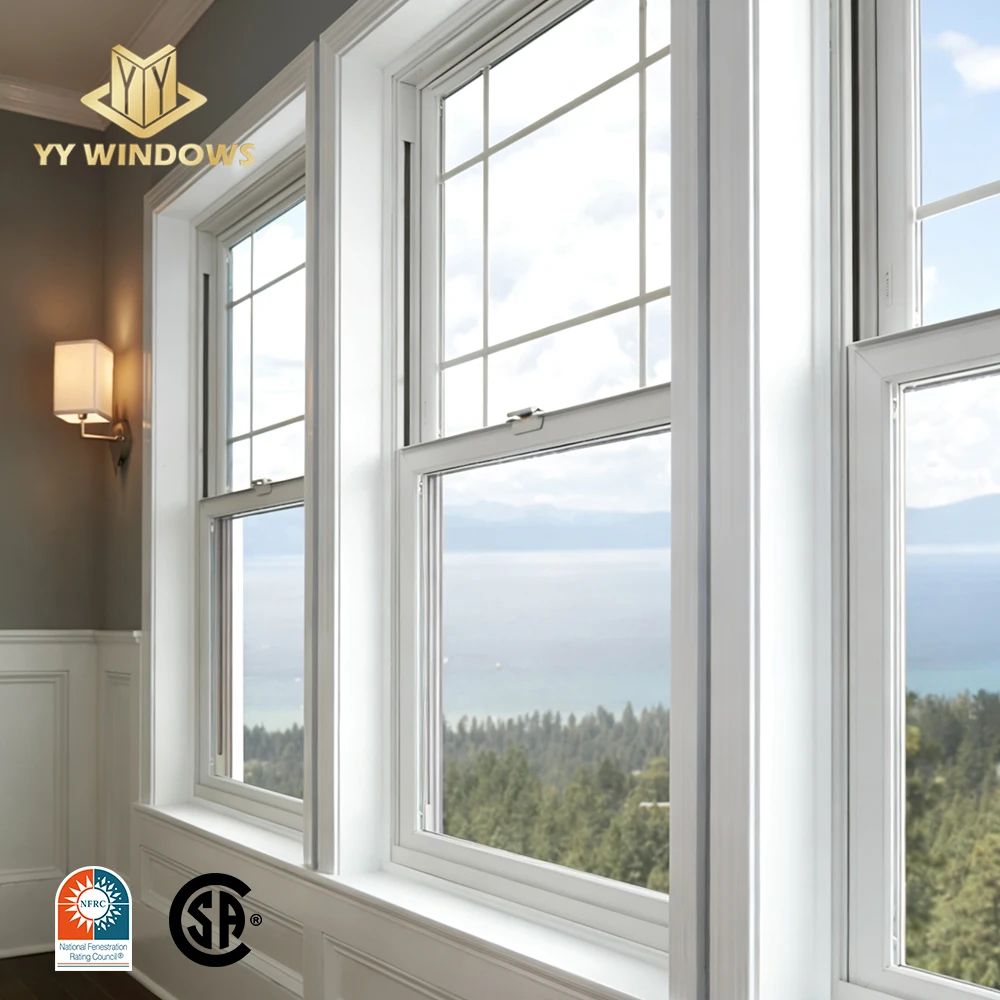 YY windows Commercial Project Exterior Used High Quality Single Hung Double Glazed windows with Screen