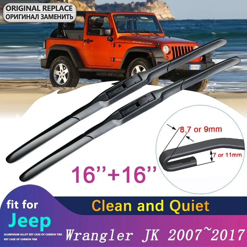 

Car Wiper Blades for Jeep Wrangler JK 2007~2017 Front Window Windscreen Windshield Wipers 2008 2009 2015 2016 Car Accessories