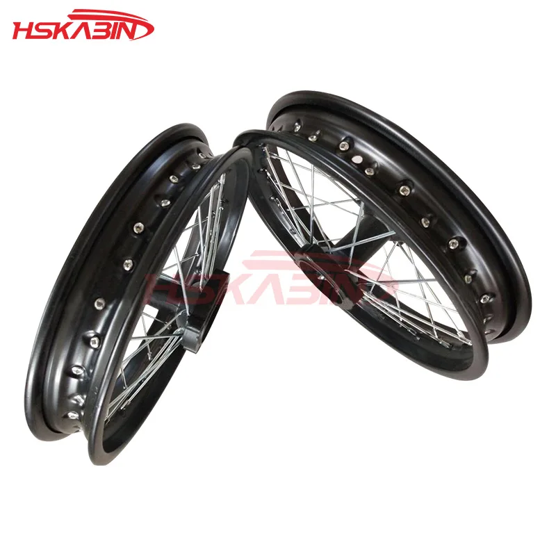 Off Road Motorcycle Wheel Hub 1.85X14 Inch Rear Iron Ring Assembly with Oil Seal Shaft Hole 15/12