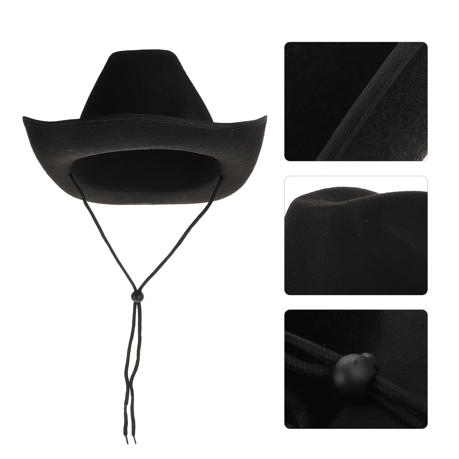 

Western Vintage Cloth Hat Wide Brim Adjustable Drawstring for Halloween Party Photo Booth Festival Dress Up Cowgirl Hats