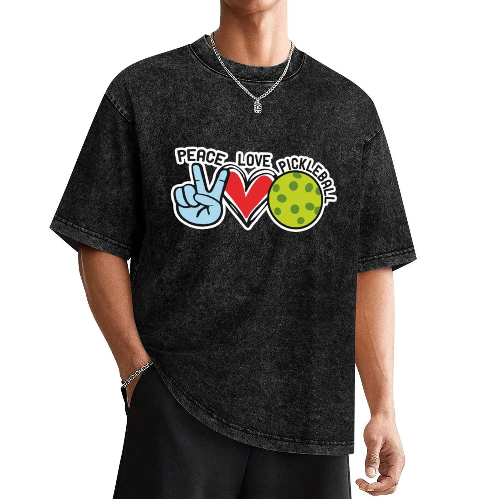 

Peace love pickleball T-Shirt man clothes anime stuff sublime oversized t shirt men