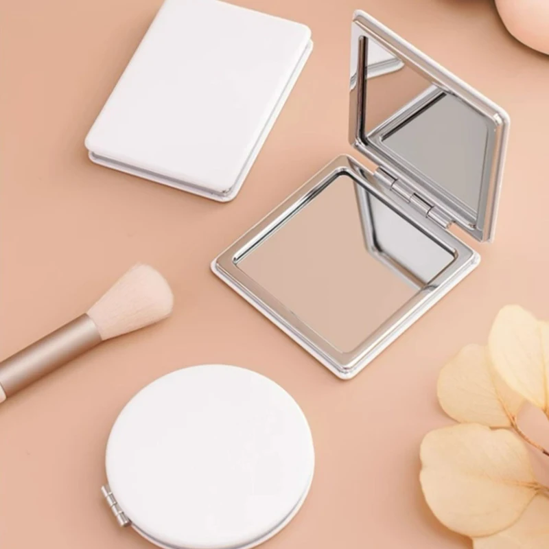 1PC Portable Cosmetic Folding Double Sided Mirror Fashion Women Ladies Makeup Mirror Compact Pocket With Makeup Tool Nice Gift