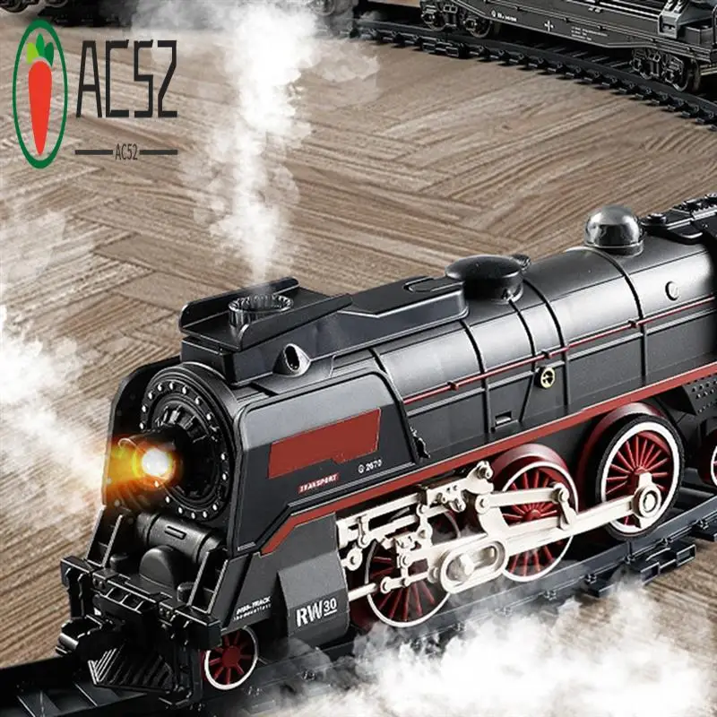 

AC52-Steam Locomotive, Track, Rechargeable Electric Remote Control Train Set For Children, Birthday Gift For Children.