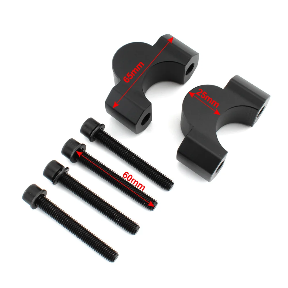 Black Motorbike Riser Handlebar Clip Adapter Risers 25mm For BMW S1000R S 1000R S1000R 2021 2022 2023 2024