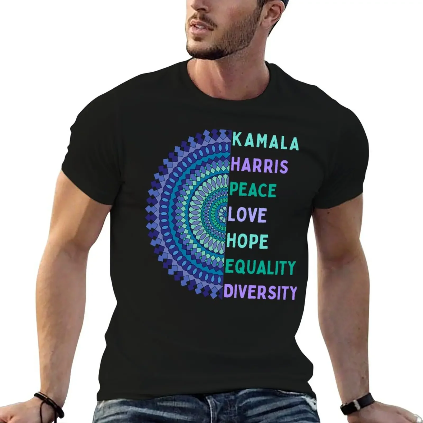 Kamala Harris 2024. Peace, Love, Hope, Equality, Diversity T-Shirt custom t shirt anime men t shirts