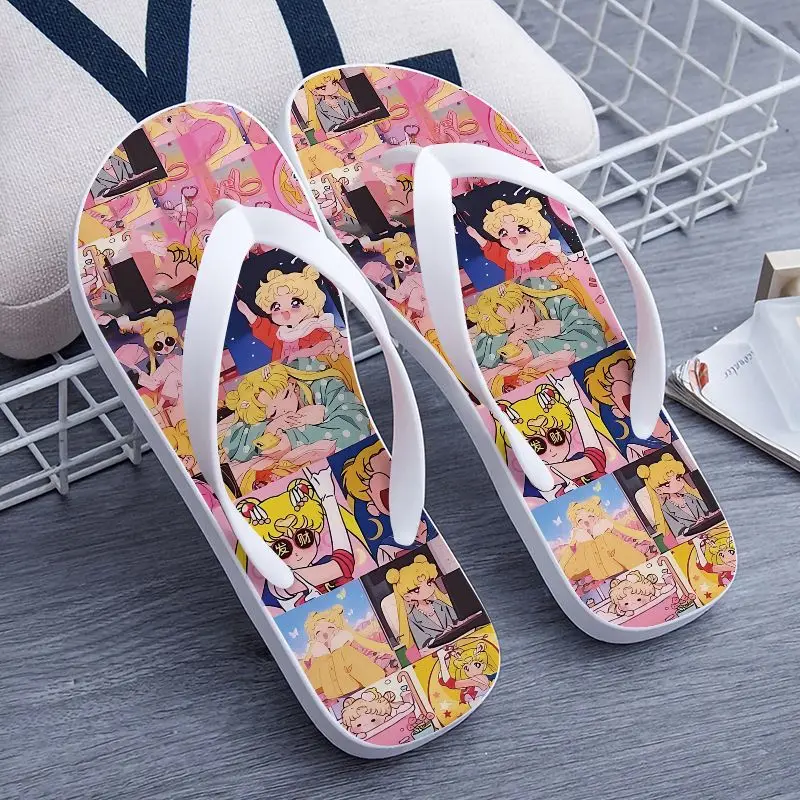 

New cartoon Sailor Moon cartoon flip flopshes trendy versatile student dormitory bathroom waterproof flip flopshes holiday gift