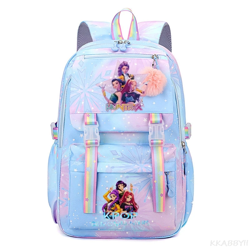 

KPop Demon Hunters Backpack Children Schoolbag Student Supplies Large Capacity Outdoor Travel Lightweight Bookbag Birthday