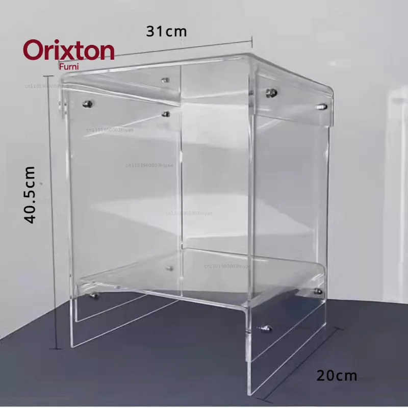 Acrylic transparent edge few Internet celebrities simple bedroom bedside table Nordic coffee table sofa few ins light luxury she image 6