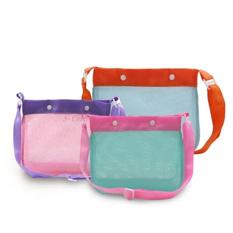 85AE Kinder-Strandtasche, bunte Tasche zum Aufbewahren von Sandspielzeug und Muscheln bei Outdoor-Aktivitäten,