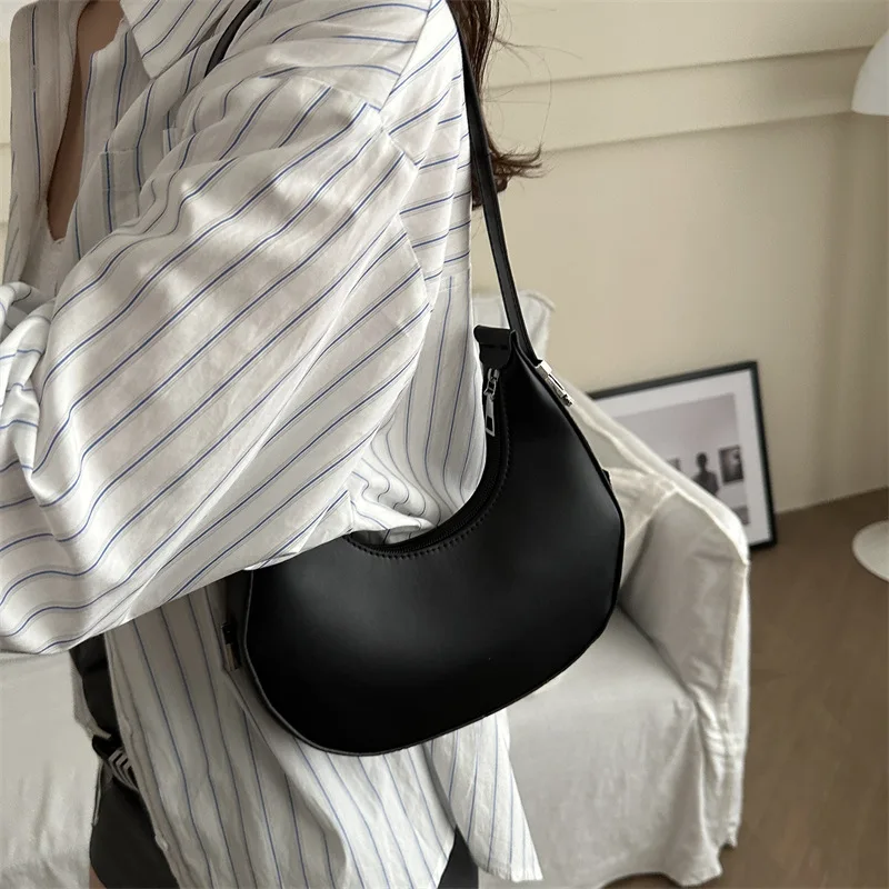 Fashion Luxury Women Underarm Bag PU Leather Hobo Shoulder Bag For Women Small Clutch Handbag Purse Ladies Travel Tote Bags