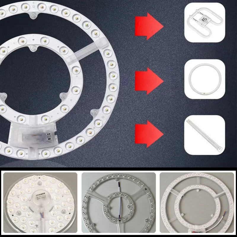 1 Zestaw 12 W 18 W 24 W 36 W 48 W Panel LED Wymiana lampy sufitowej Wentylator ścienny Okrągły moduł 220 V Moduł oświetlenia sufitowego LED