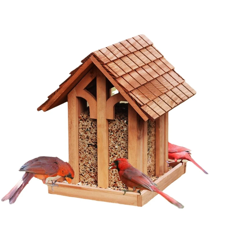 

Beech head bird feeder anti-squirrel wooden hanging outdoor garden yard bird feeder hummingbird feeder