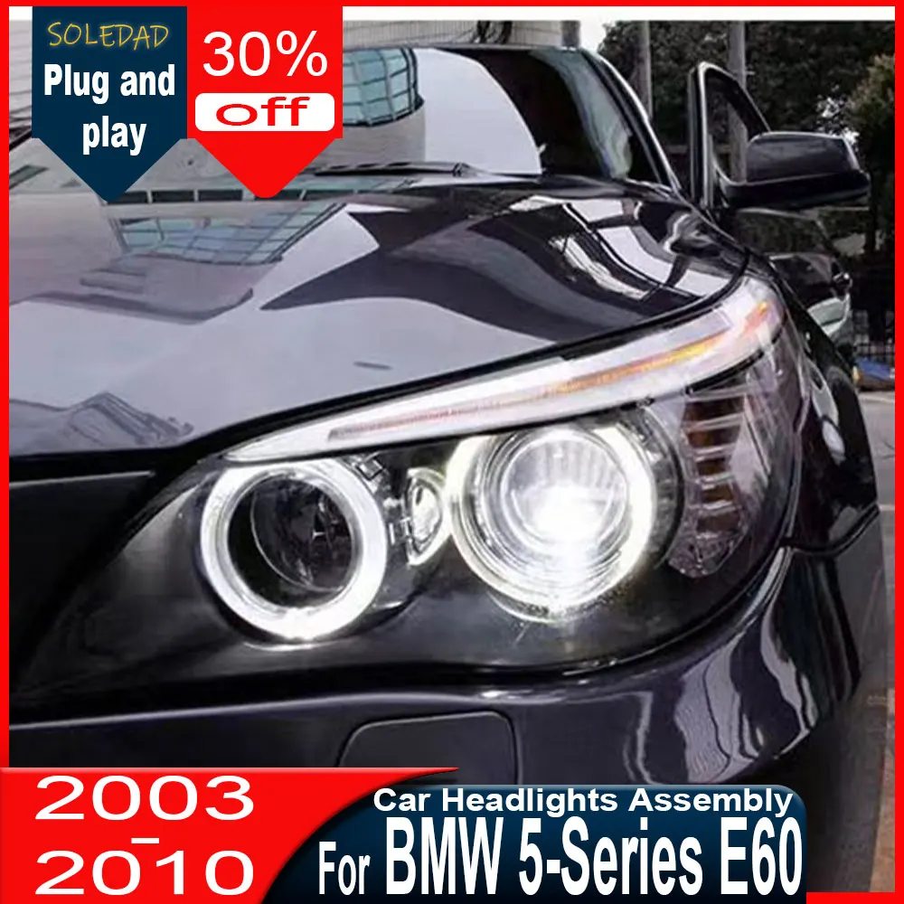 

Фара для BMW 5 серии E60 2003-2010 годов выпуска, полностью светодиодная, с дневными ходовыми огнями (DRL), передняя фара в сборе