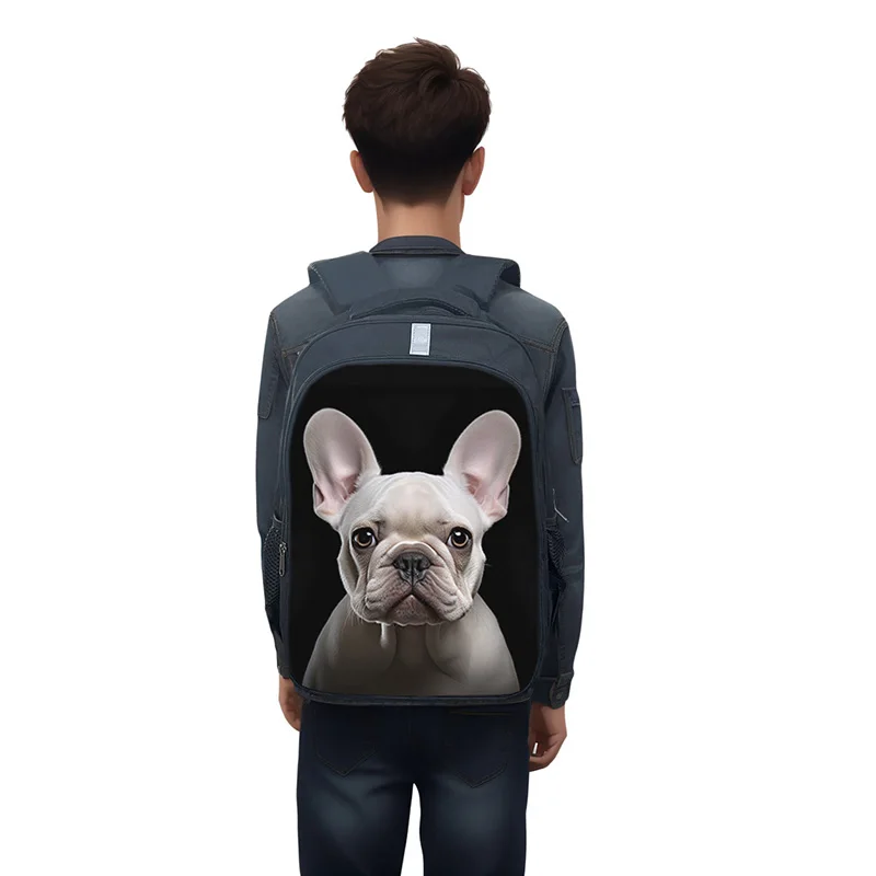 

Cute French Bulldog Backpack Funny Dogs Print School Bag for Teenager Large Capacity Daypack Laptop Bags Rucksack Travel Bag