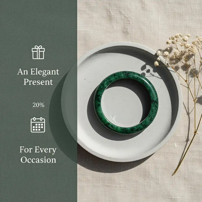 1 PCS Natural Green White Hand Carved Wide Jade Bracelet Fashion Boutique Jewelry Nanyu Bracelet