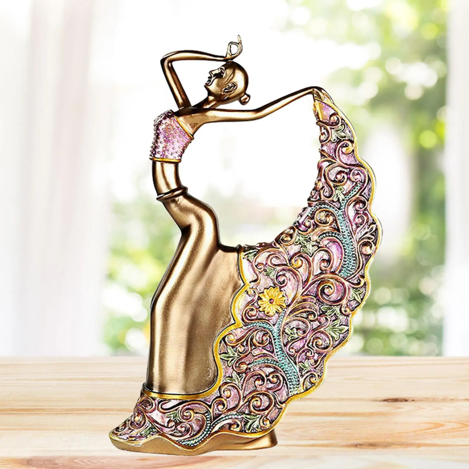 Peacock Dancer Statue Resin Figurine for Home Decor Collection Sculpture Ornament for Fireplace Office Desktop Indoor Cabinet
