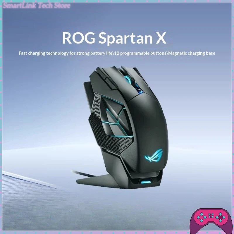 USED ASUS ROG Spatha X Wireless Gaming Mouse12 Programmable Buttons 19,000 DPI Push-fit Hot Swap Switches Gifts