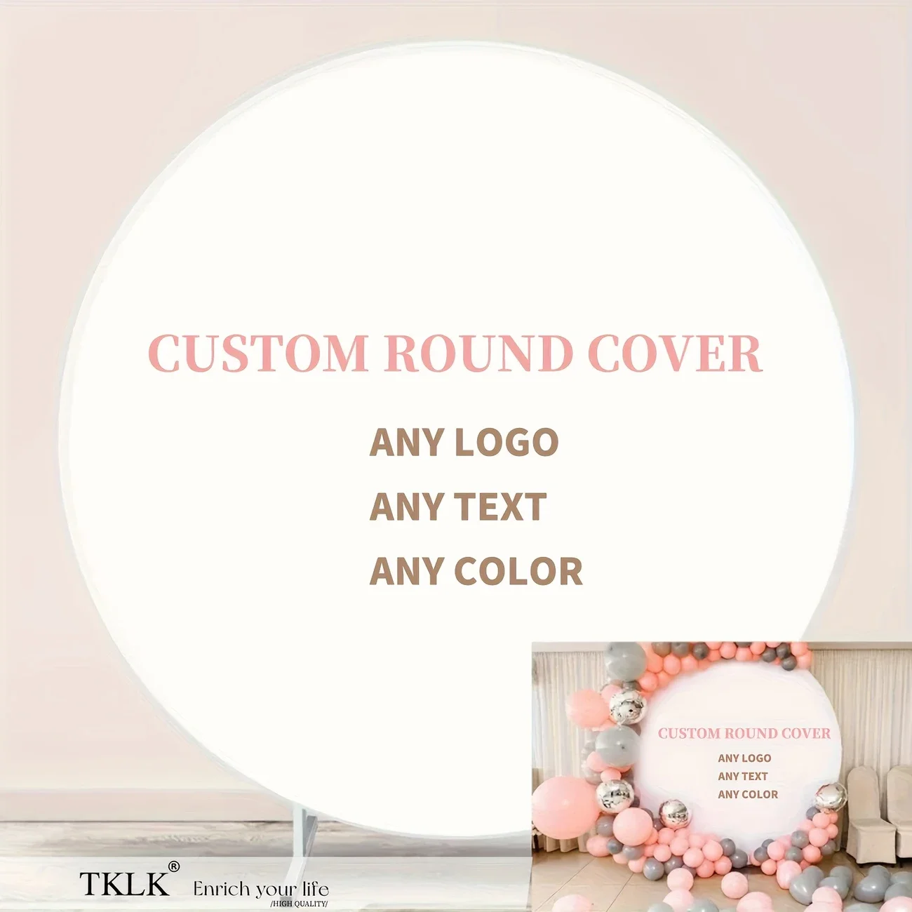 

Custom Round Polyester Backdrop - Personalized Circle Photo Backdrop Perfect for Halloween, Birthday, Christmas Decor(No Stand)