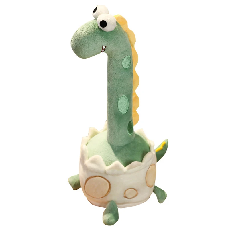 Elektryczny pluszowy dinozaur dla niemowląt, śpiewający, świecący, miękka poduszka do rzucania, dekoracje, prezent urodzinowy dla dzieci.