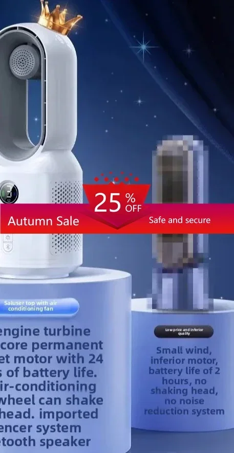 

bladeless fan household refrigeration desktop air conditioner fan small desktop bedroom silent shaking head electric fan