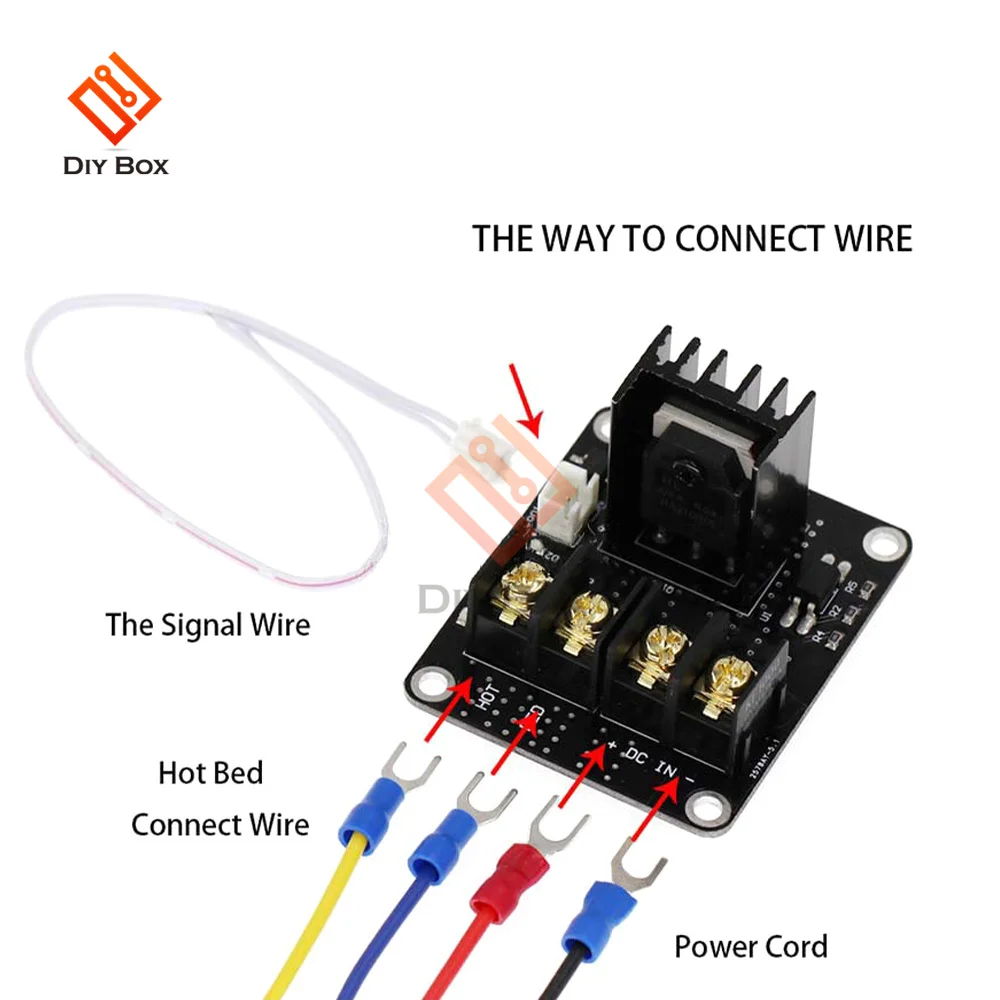 25A 3D Printer Hot Bed High-power Expansion Board Heating Controller MOSFET High Current Load Module DC12-24V