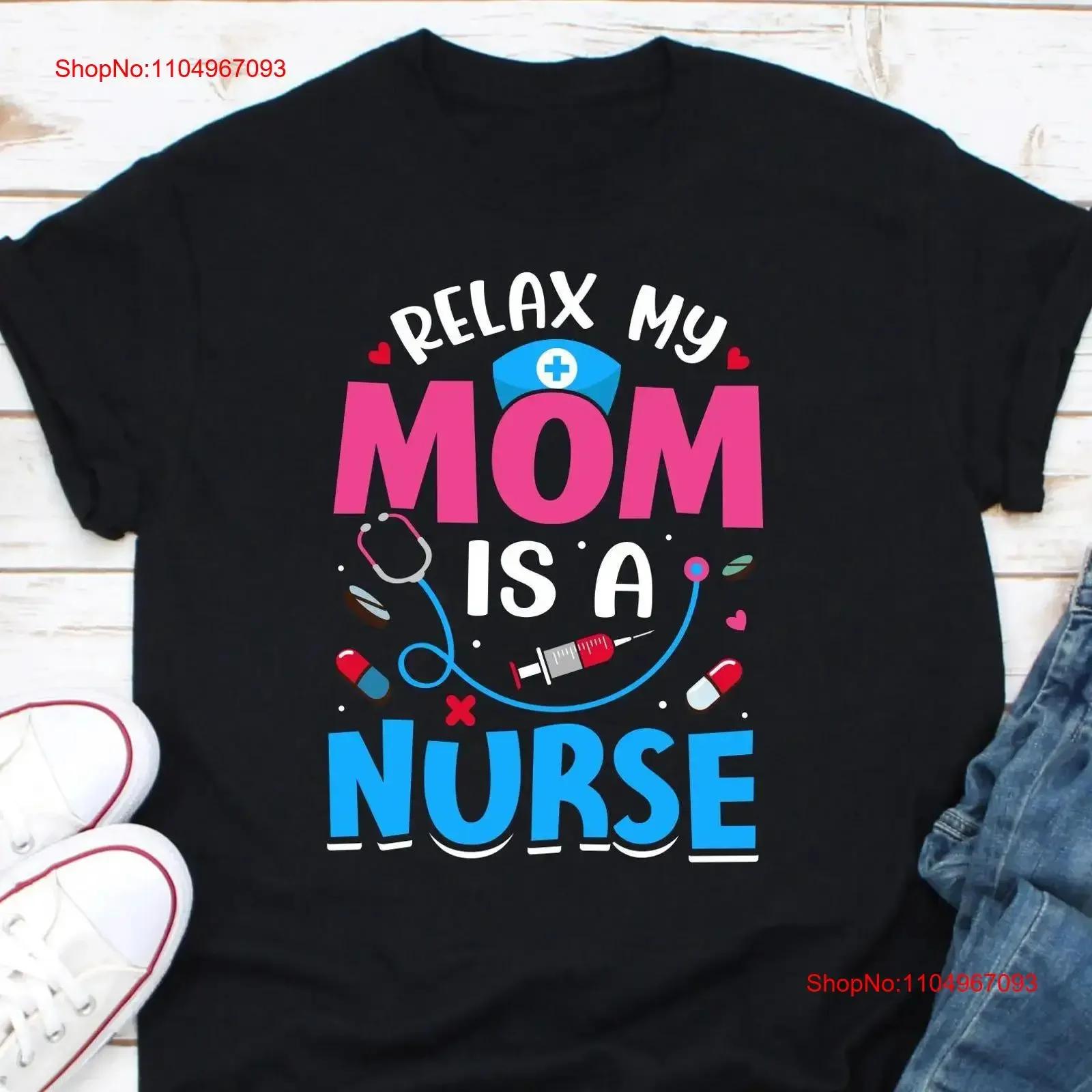 

Футболка Relax My Mom is a Nurse для дочки и медсестер, забавная футболка для медсестер, новинка, винтажная, мытая, удобная, универсальная