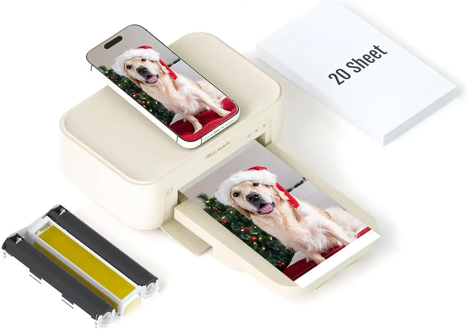 

Wireless Instant Photo Printer 4x6, Wi-Fi for iPhone Android, Thermal Dye-Sublimation with AR Video Printing, Portable Home Use
