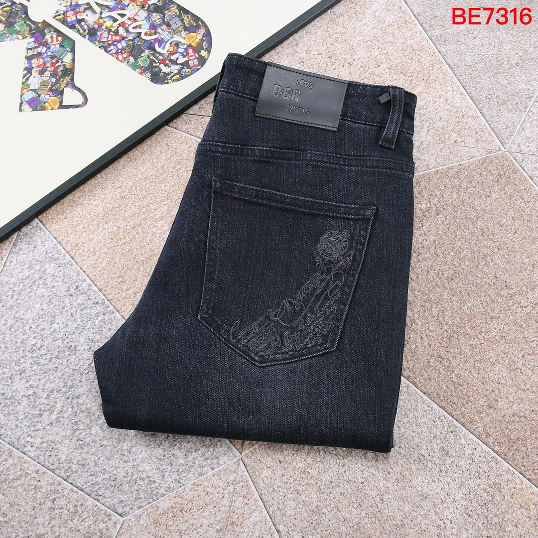 BLLIYOSS 1895 Jeans Men 2024 FW New comfortable casual elastic High Quality Straight long pants Leather label Size 29-40