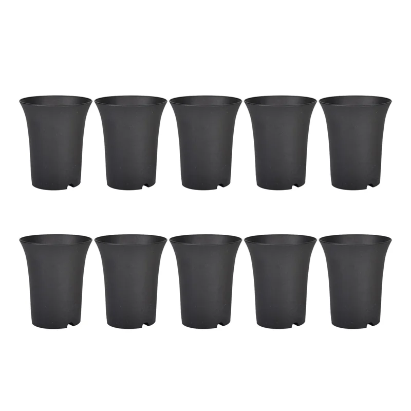 

Y50A-30Pcs Черные круглые цветочные горшки Глубокие горшки с высокой талией идеально подходят для комнатных и наружных растений, семян, овощей