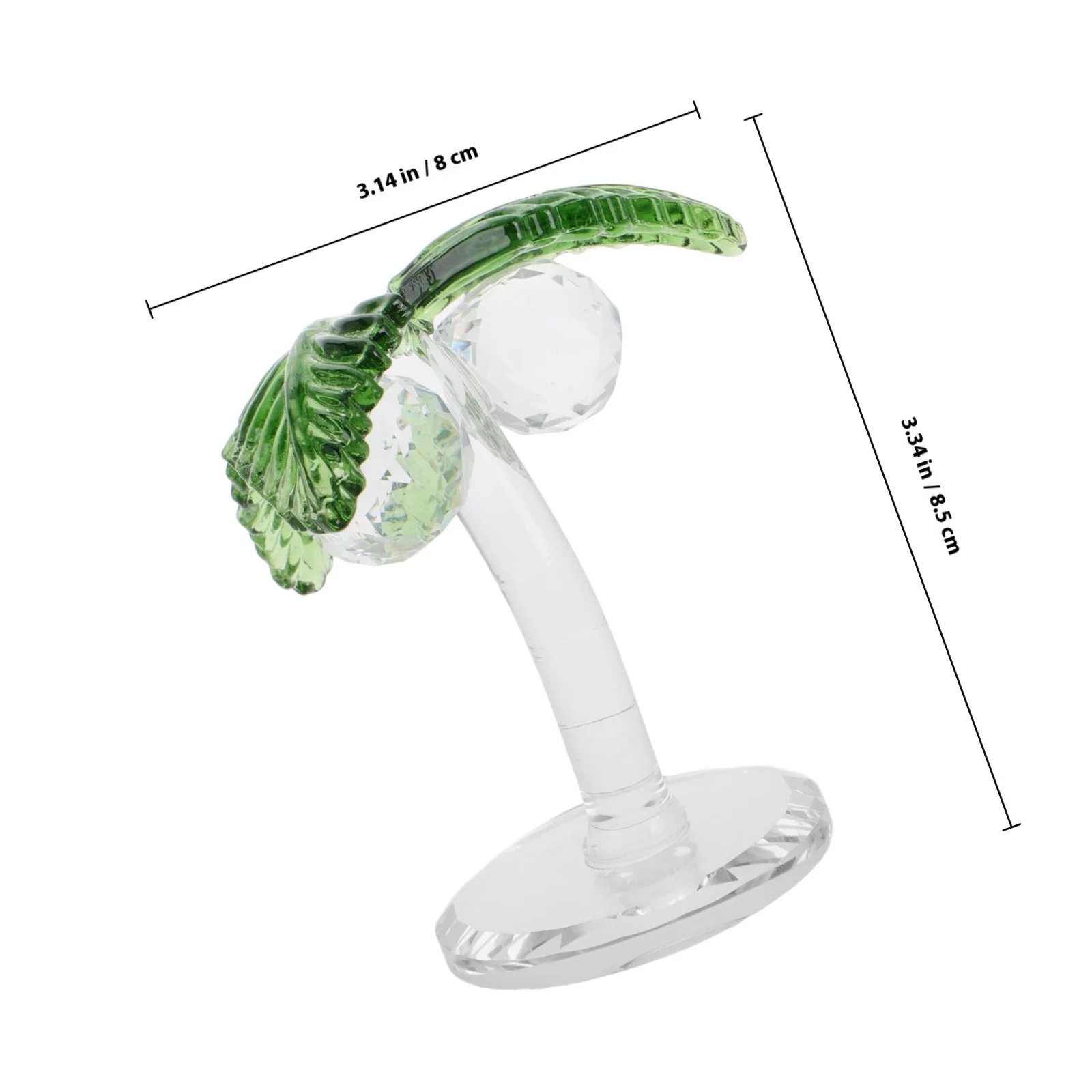 Exquisite Palm Tree Glass Decor Sparkling Crystal Statue for Entryway Cabinet Tabletop Mini Landscape Centerpiece Coastal Party