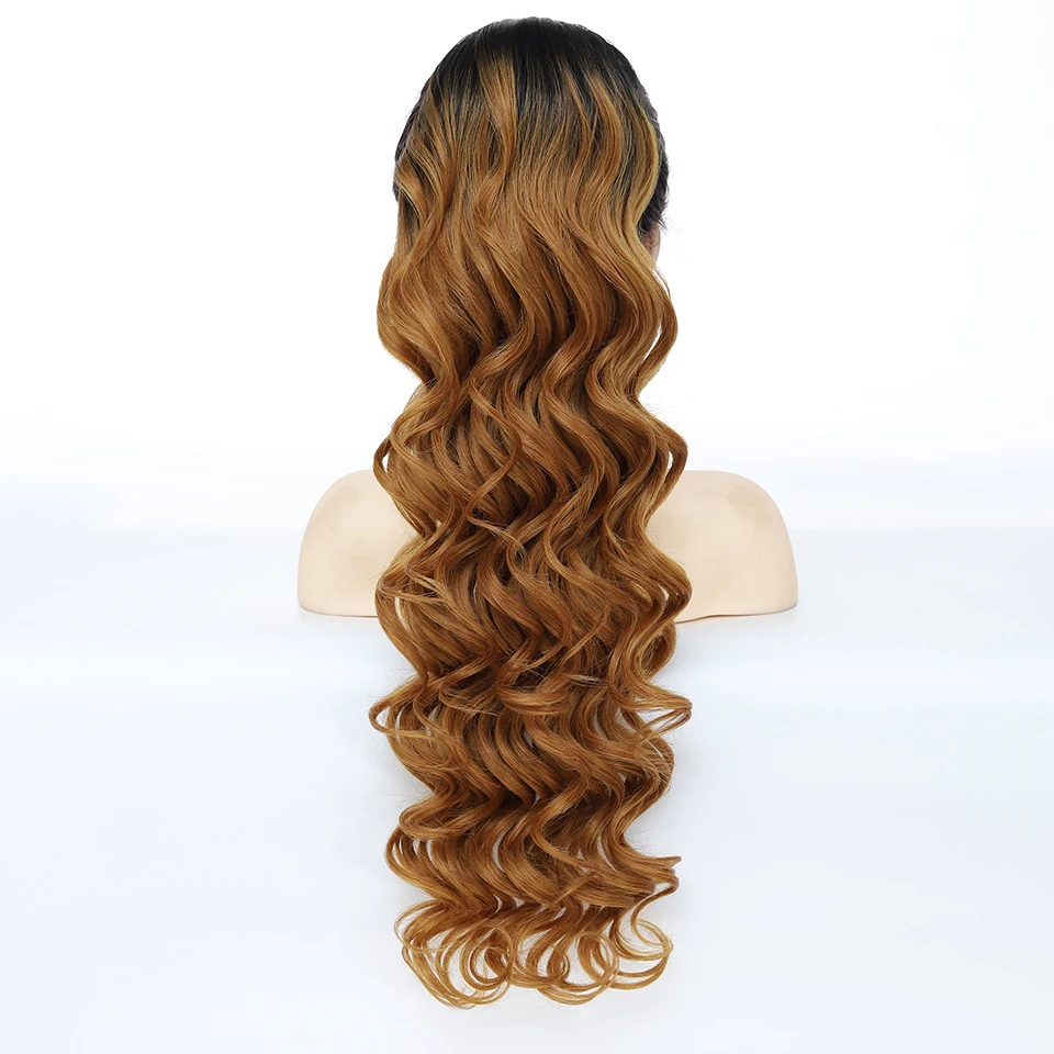 Черный вьющийся хвостик на шнурке, 28-дюймовый синтетический зажим в конский хвост для женщин, длинные волнистые искусственные шиньоны для афро-девочек