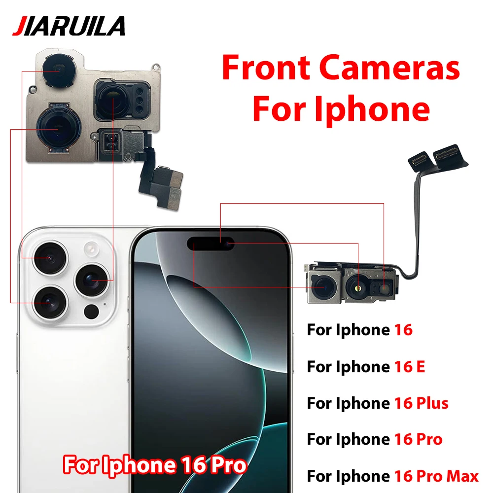 

NEW Back Big Main Camera Module And Front Small Camera Module Flex Cable For IPhone 16 / 16 Plus / 16 Pro / 16 Pro Max / 16E