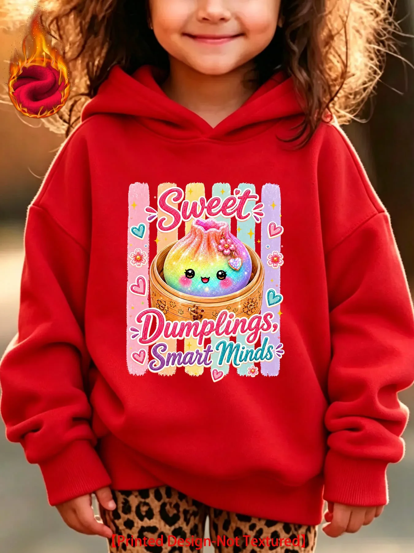 Sweet Dumplings Smart Minds Graphic Hoodies for Teen Girls Warm Printed Sweatshirt Kawaii Birthday Present School Hooded Tops