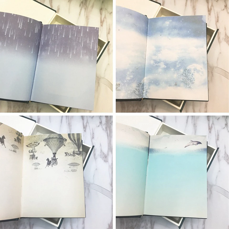Notebook"like Dream"diary Book Cute Function Planner Log Book Diary Stationery Gift Box Packag New Creative Color Page with Lock