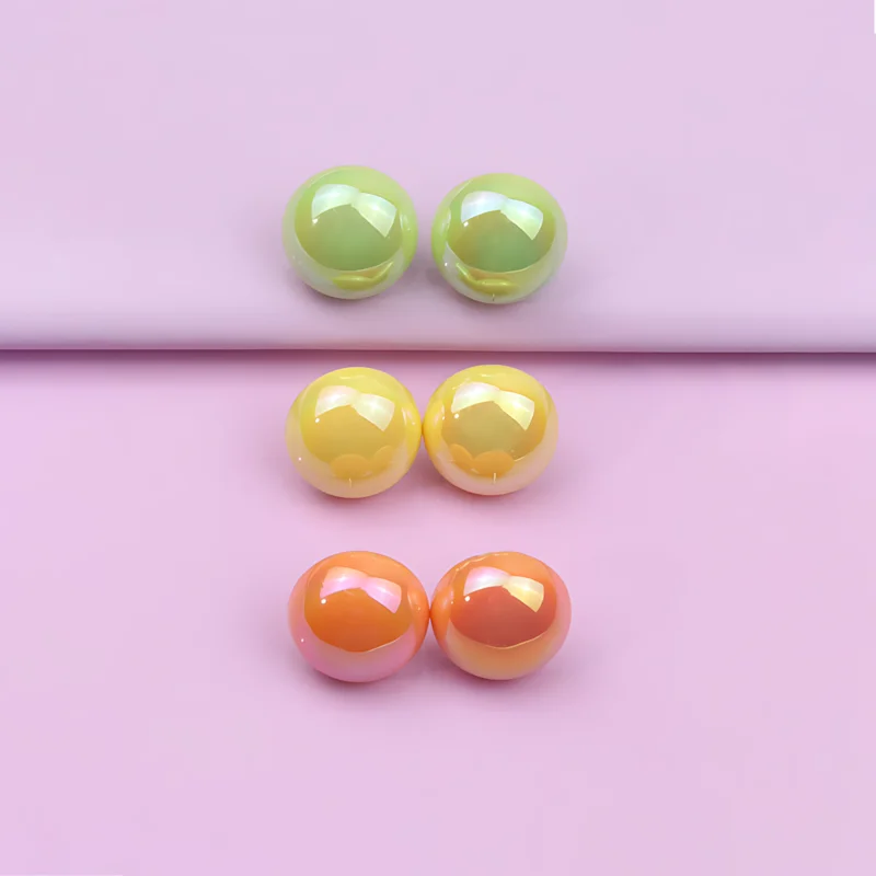 Candy Color Round Acrylic Cute  Earrings For Women Bohemian Style Simple And Sweet Jewelry Earring Ear Studs Accessories