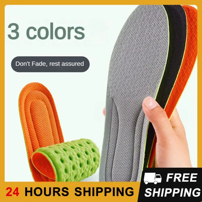 1Pair Sport Insoles for Men Women  Deodorant Comfortable Sweat Absorbing Popcorn shoes pad Breathable Running Sole Cushion