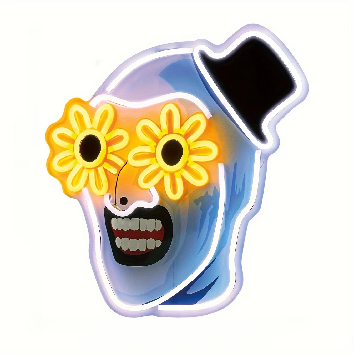 Terrifier UV พิมพ์ป้ายนีออนบรรยากาศฮาโลวีน LED Neon Light สําหรับห้องนอนปาร์ตี้ห้องเกม Man Cave Decor ของขวัญวันเกิด