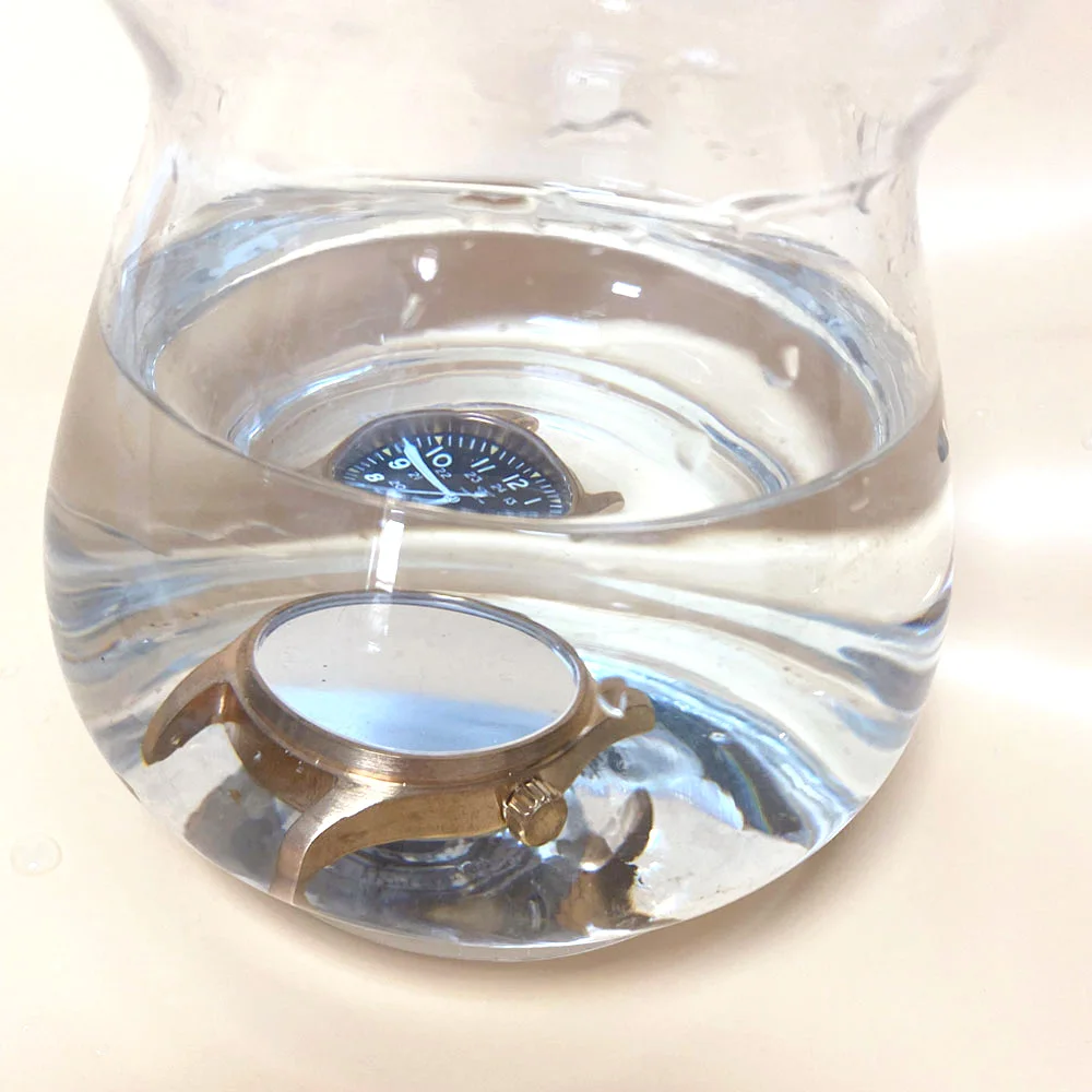 Customized Automatic Men Watch 40MM CUSN8 Bronze Case NH35 Movement 200m Waterproof Sapphire Glass Green/Blue Dial Leather Strap