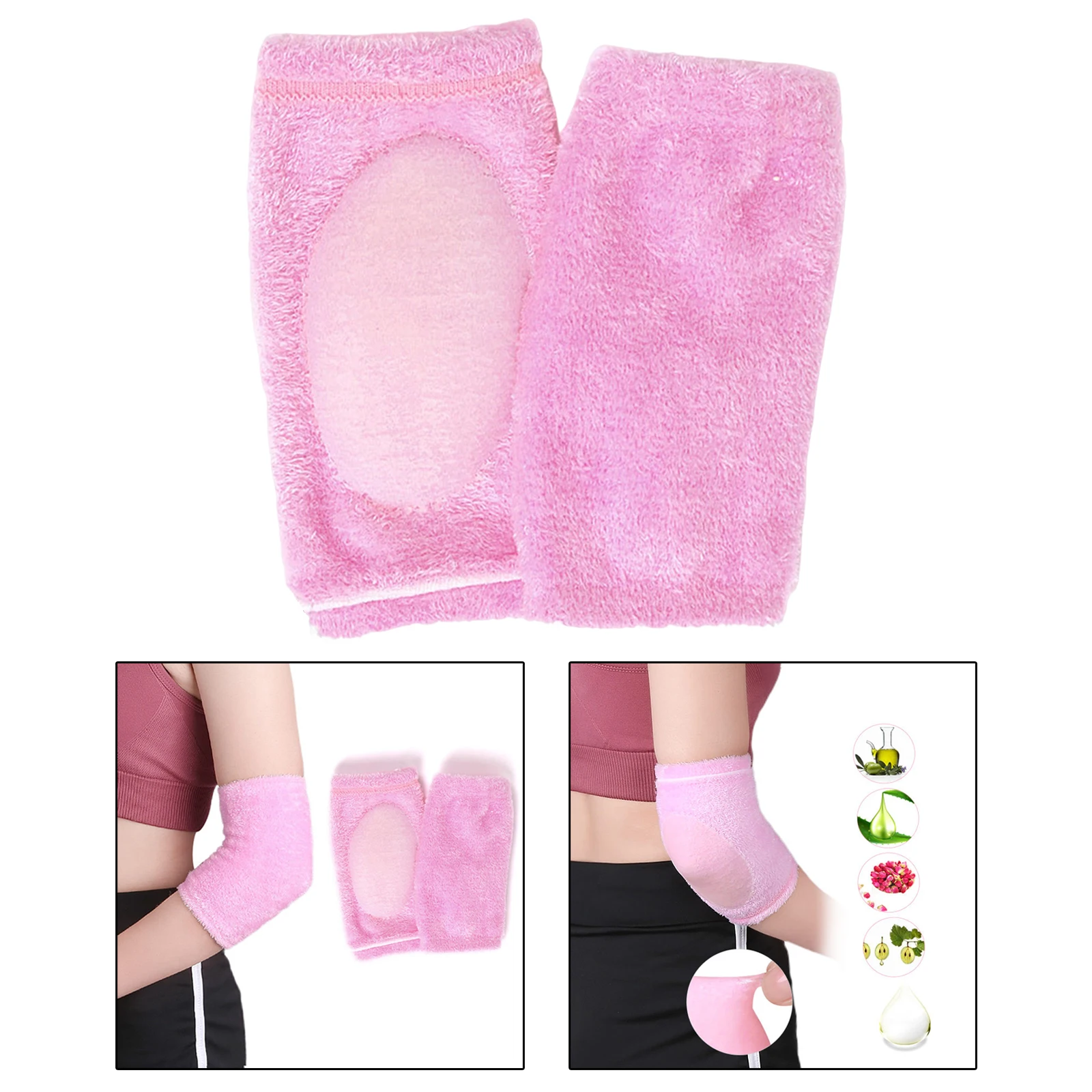 2Pcs Moisturizing Gel Elbow Sleeve, Breathable Dry Skin Moisturizing Elastic Elbow Protector Elbow Protection Cover for SPA Home