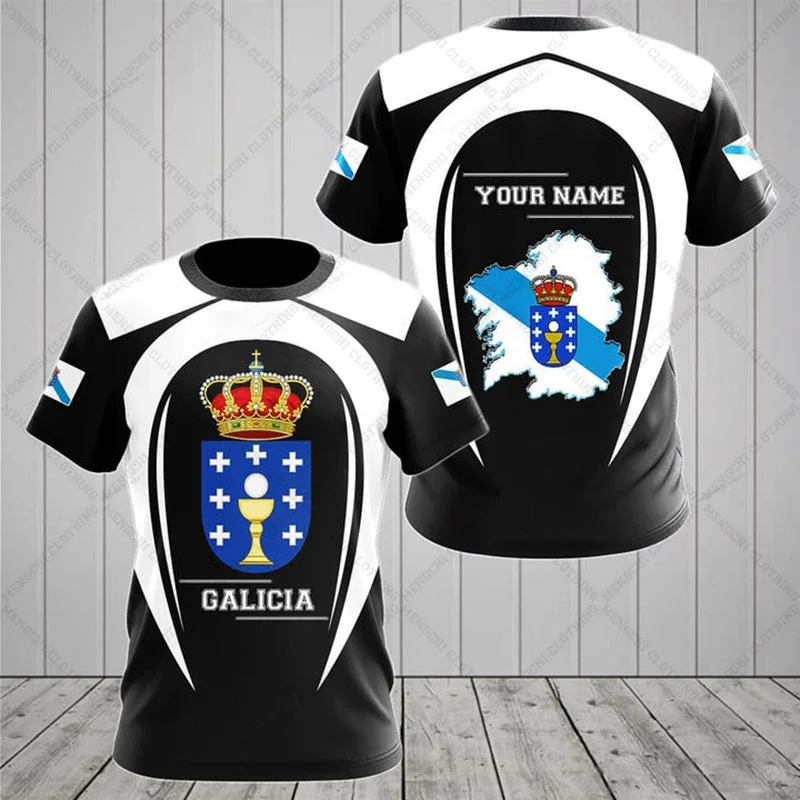 

Galicia Emblem Graphic Tees Summer Casual Personalized Sportswear Men's Fashion Loose T-shirts Boys Oversized Short Sleeves Tops