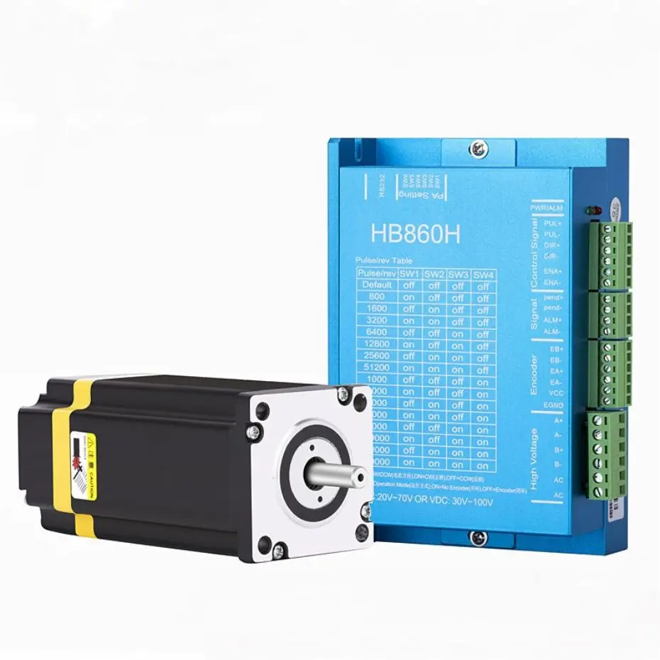 

Good Quality 2 Phase Hybrid 3.5Nm Torque Nema 24 Closed Loop Stepper Motor and Driver HB860H Kit