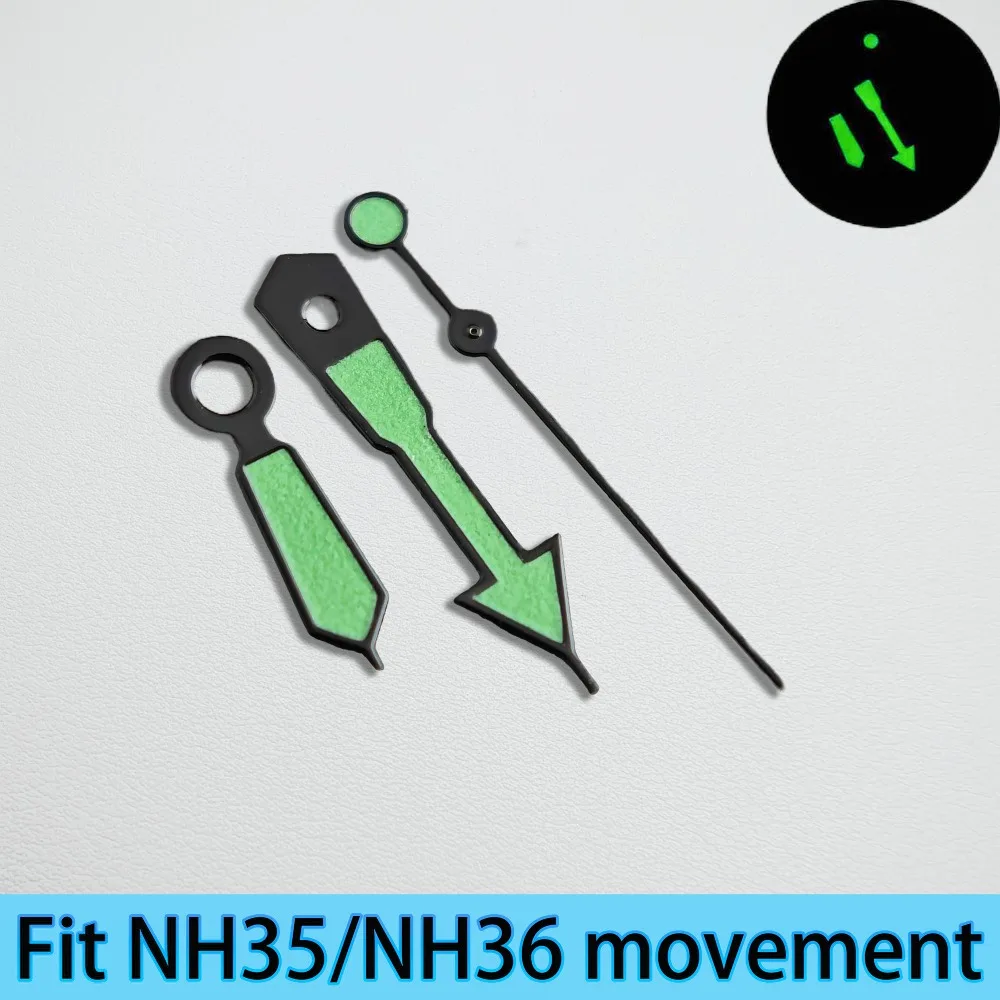 NH35 Watch Hands Accessories Green Luminous Black/Silver/Orange  Hand Suitable For NH35/NH36/NH70 Movement Watch Parts For Men
