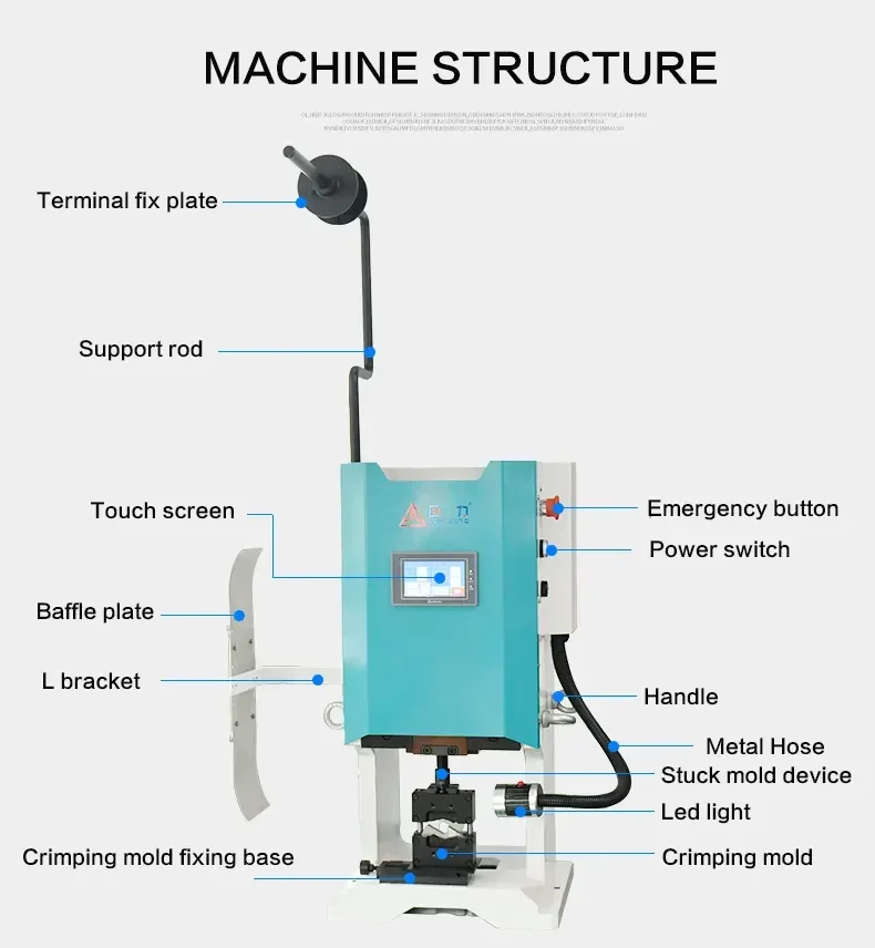 Best price servo motor Insulated tube aluminium tube crimping machine cable wire terminal crimping machine 4-30T