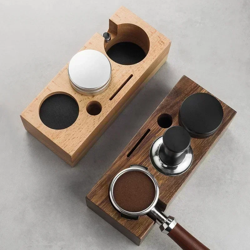 

Wood Coffee Tamper Holder Espresso Tamper Station Stand Wooden Base Espresso Machine Tools Barista Accessories 51/53/58mm