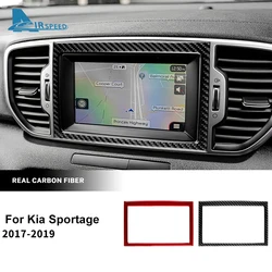 Real Soft Carbon Fiber Sticker For Kia Sportage 2017 2018 2019 LHD RHD Car Central Control Screen Interior Trim Accessories