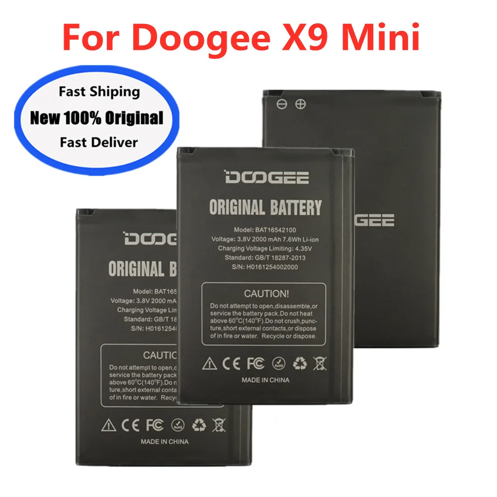 

Аккумулятор BAT16542100 X9Mini Для DOOGEE X9 Mini, Сменный аккумулятор для смартфона, 2000 мАч